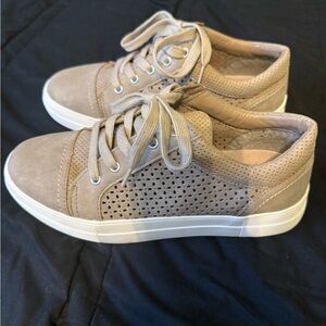 Tan Perforated Casual Sneakers